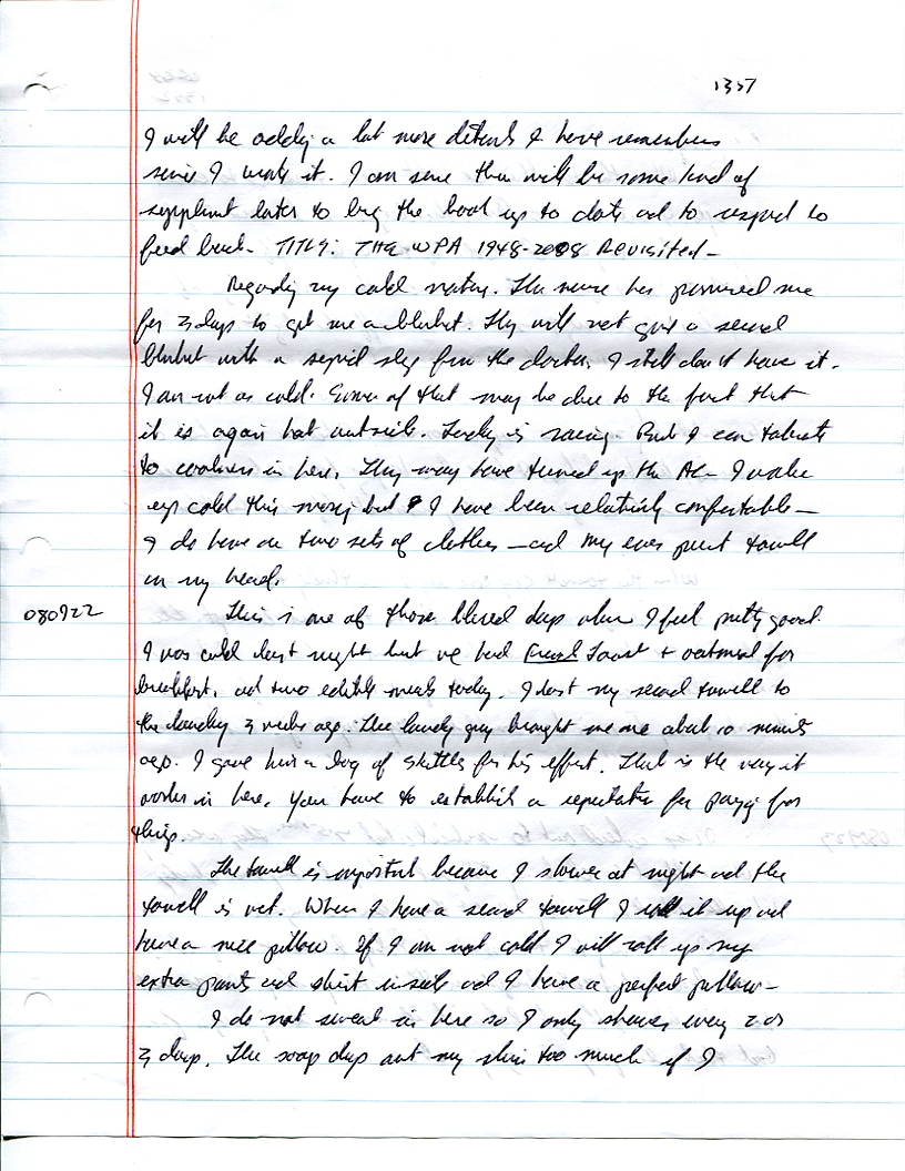 Dr John WorldPeace 2008 Prison Journal